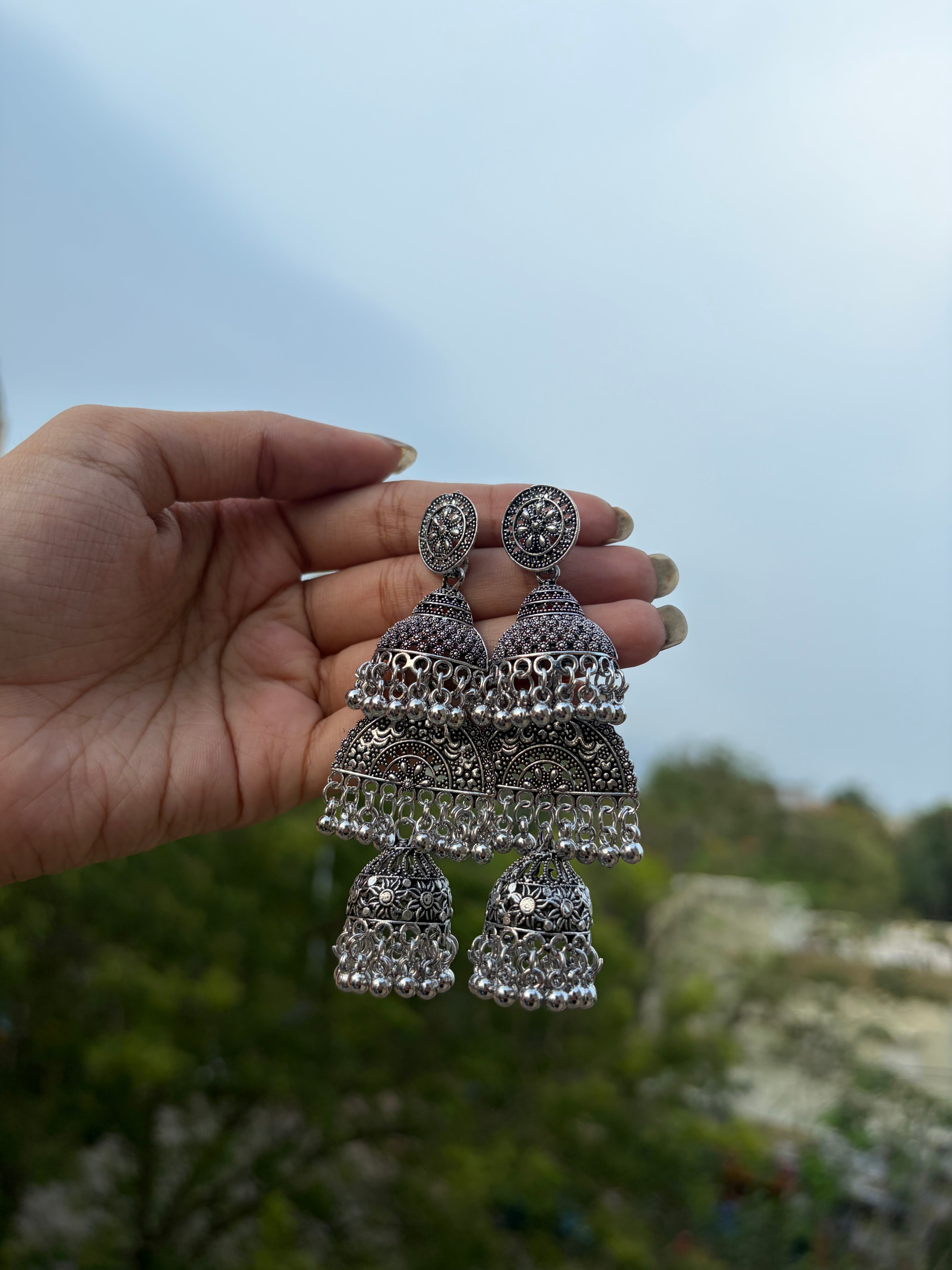 Oxidised Big Jhumka