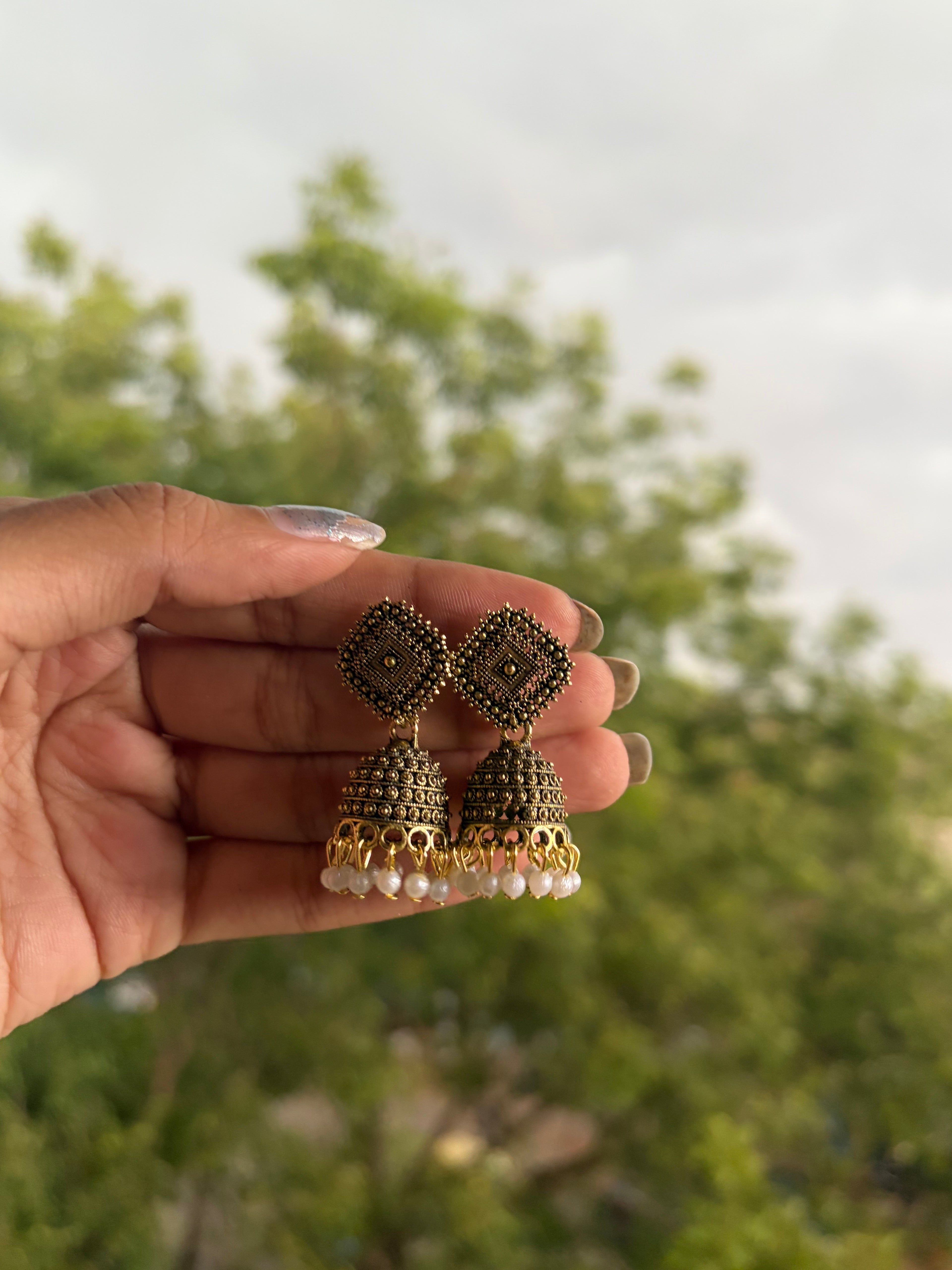 Oxidised Small Jhumka