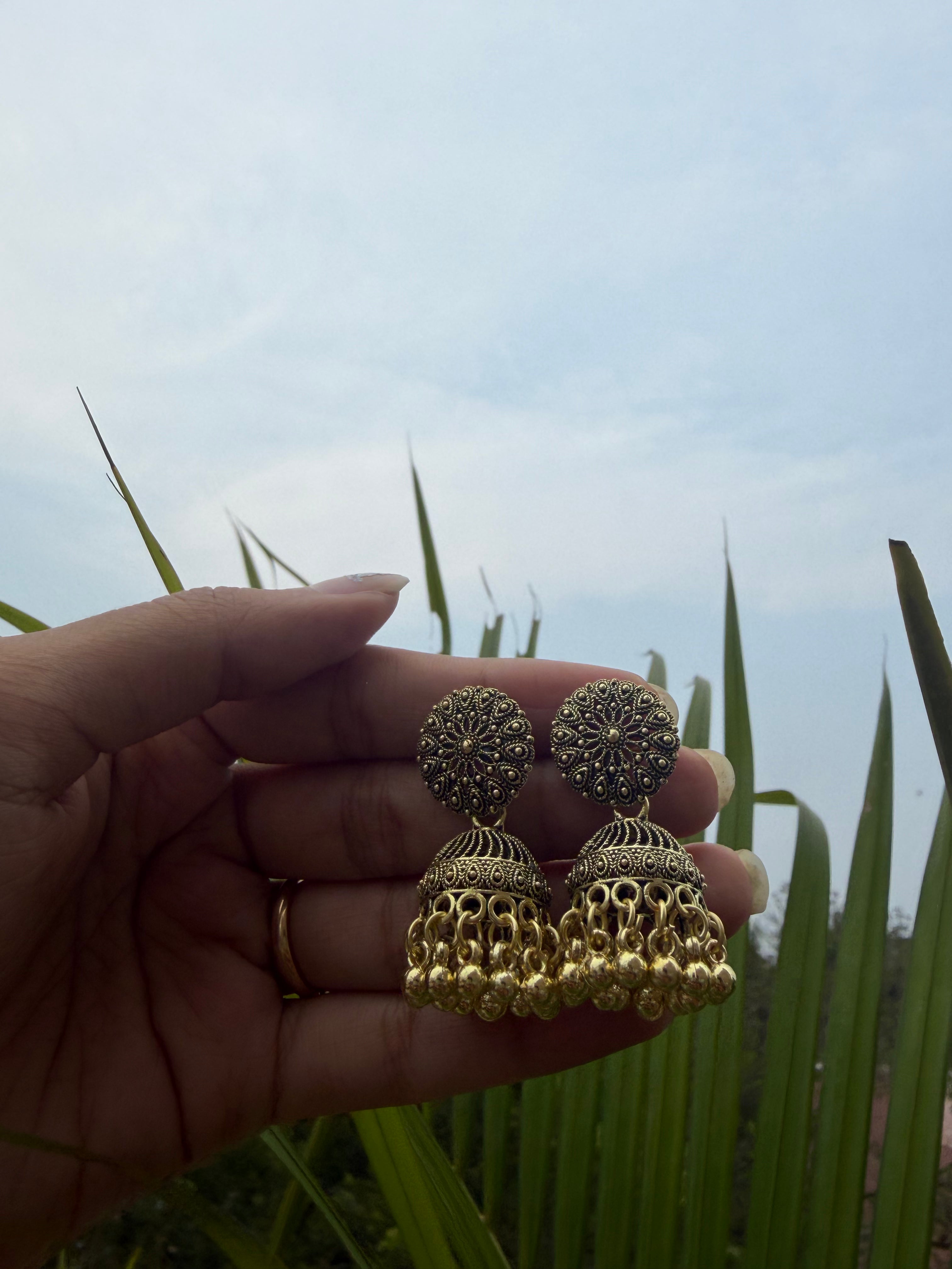 Oxidised Small Jhumka